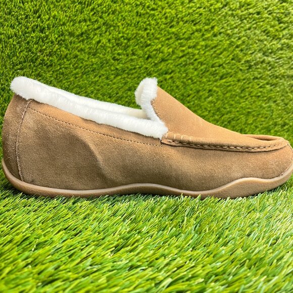 Kuru Loft Mens Size 12.5 Brown White Casual Walking Moccasin Slippers Shoes